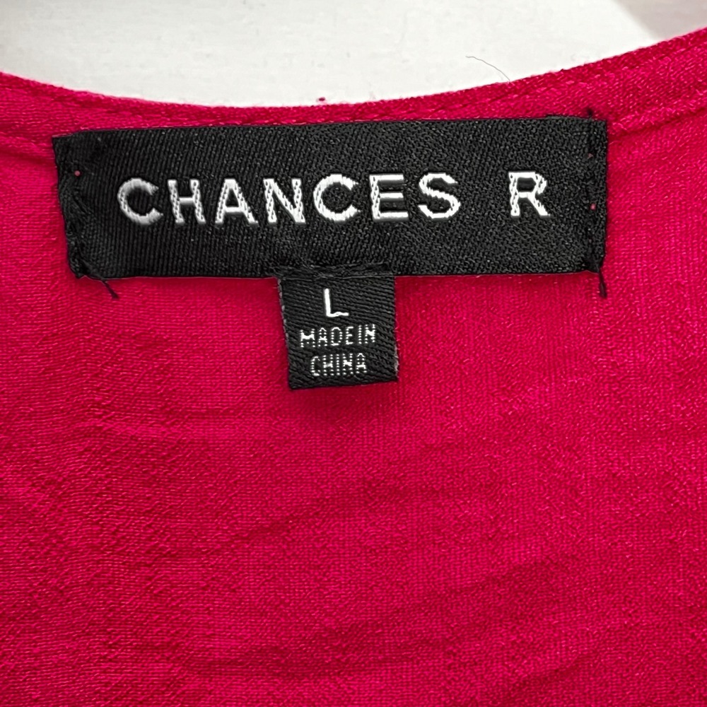 Chances R Womens Magenta Pink Button Front Sleeveless Vest Top V-Neck Large - Picture 5 of 8